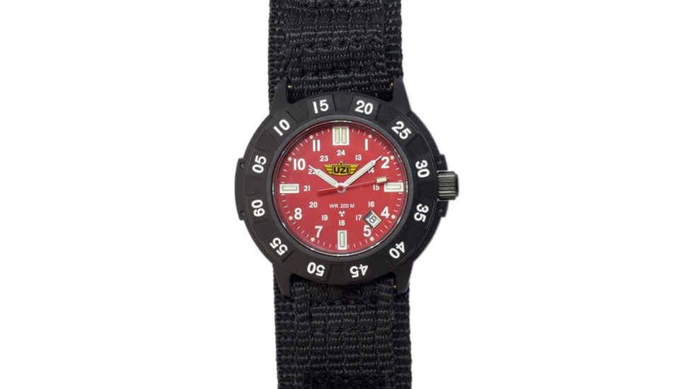 Uzi The Protector Tritium H3 Watch - Red Dial, Nylon Strap Uzi-003-N Uzi-003-N Uzi-003-N