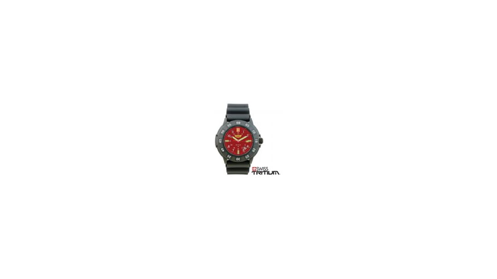 Uzi The Protector Tritium H3 Watch - Red Dial, Rubber Strap Uzi-003-R Uzi-003-R Uzi-003-R
