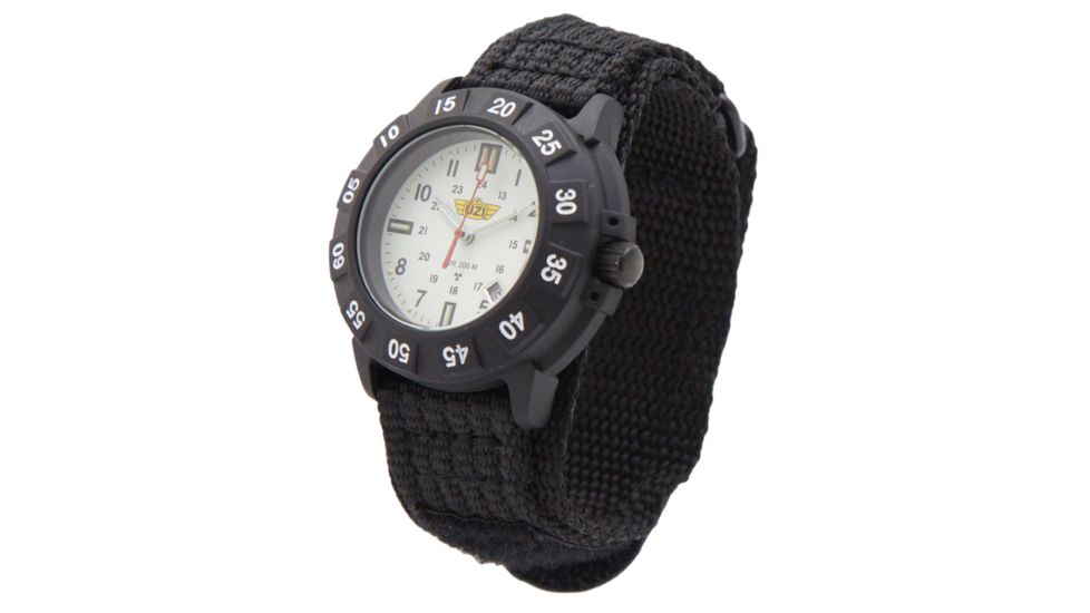 Uzi The Protector Tritium H3 Watch - White Dial, Nylon Strap Uzi-002-N Uzi-002-N Uzi-002-N