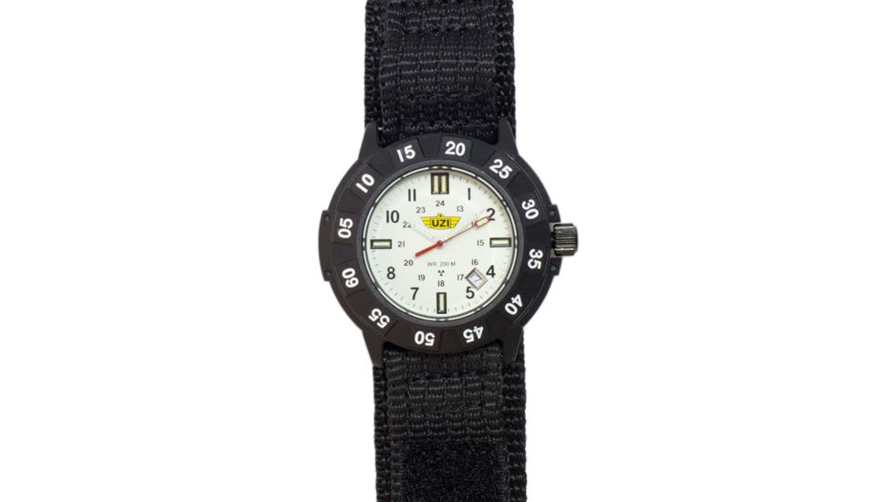 Uzi The Protector Tritium H3 Watch - White Dial, Nylon Strap Uzi-002-N Uzi-002-N Uzi-002-N