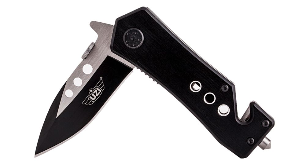 UZI Zaka Micro Rescue Steel Blade, Black and Grey UZK-FDR-010