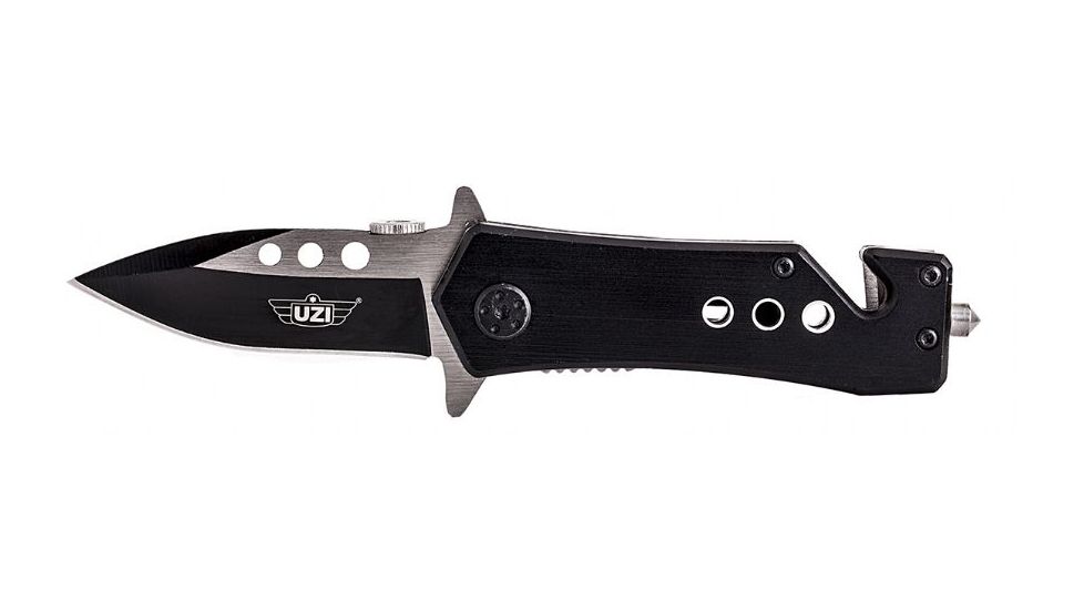 UZI Zaka Micro Rescue Steel Blade, Black and Grey UZK-FDR-010