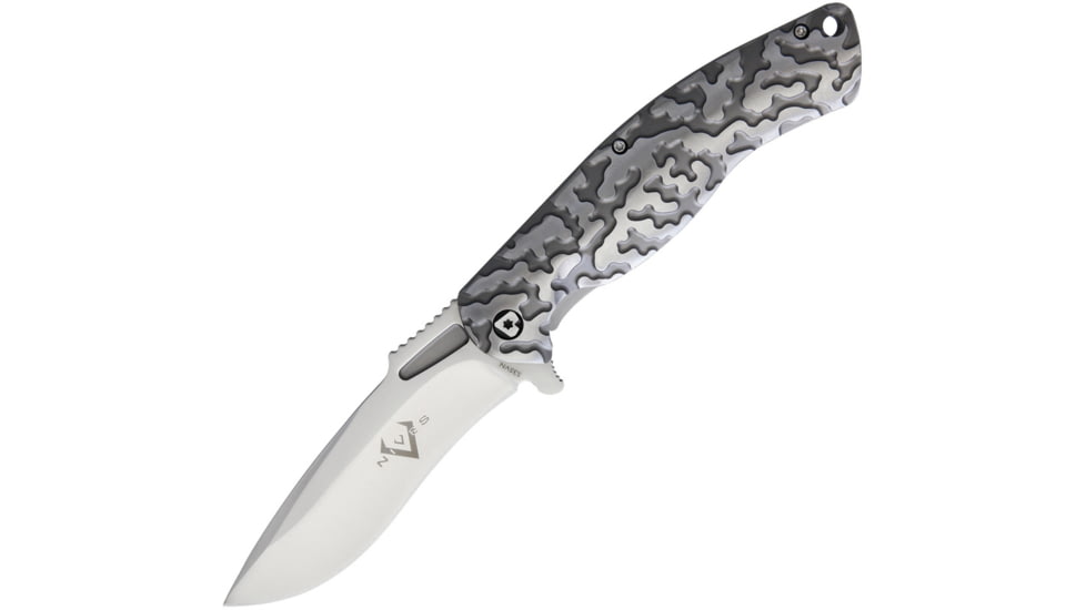 V NIVES Atmosphere Framelock Knife, Atmosphere Framelock, 4.63in Closed, 3.5in Satin S35Vn SS Drop Point, Sculpted Titanium Handle, Pocket Clip, Storage Case., V02TIP