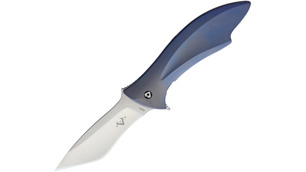 V NIVES Deplorable Linerlock Folding Knife, 5.5in Closed, 4in Satin S35Vn SS Blade, Blue Satin Titanium Handle, Pocket Clip, Storage Case., V15TIPBL