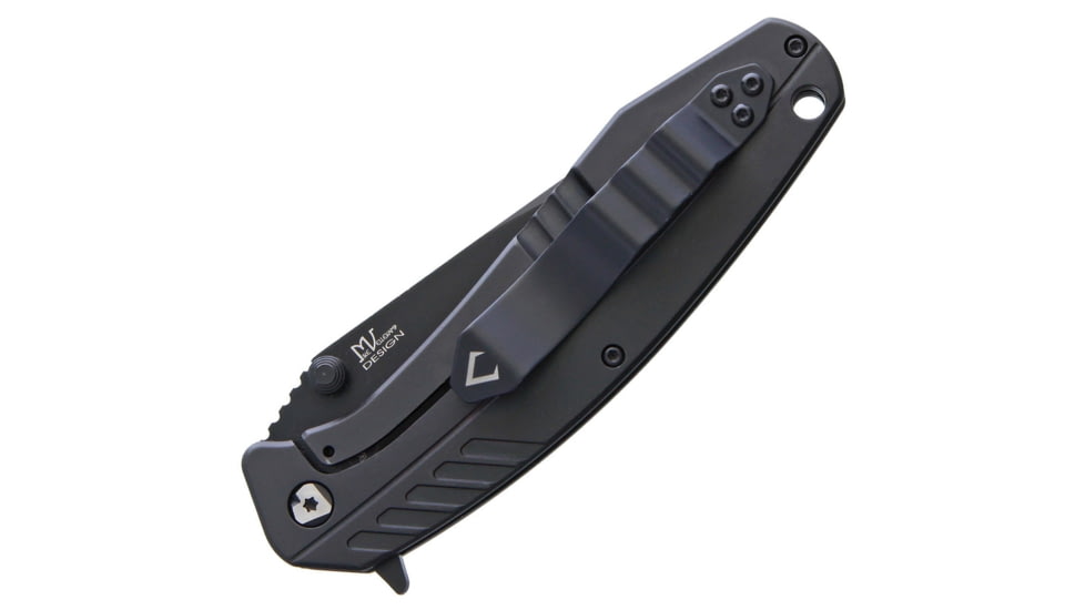 V NIVES SFL Framelock Folding Knife, 4.5in Closed, 3.5in Black D2 Tool Steel Tanto Blade, Black G10 Handle, Thumb Stud, Pocket Clip, Storage Case., V05GPBBK