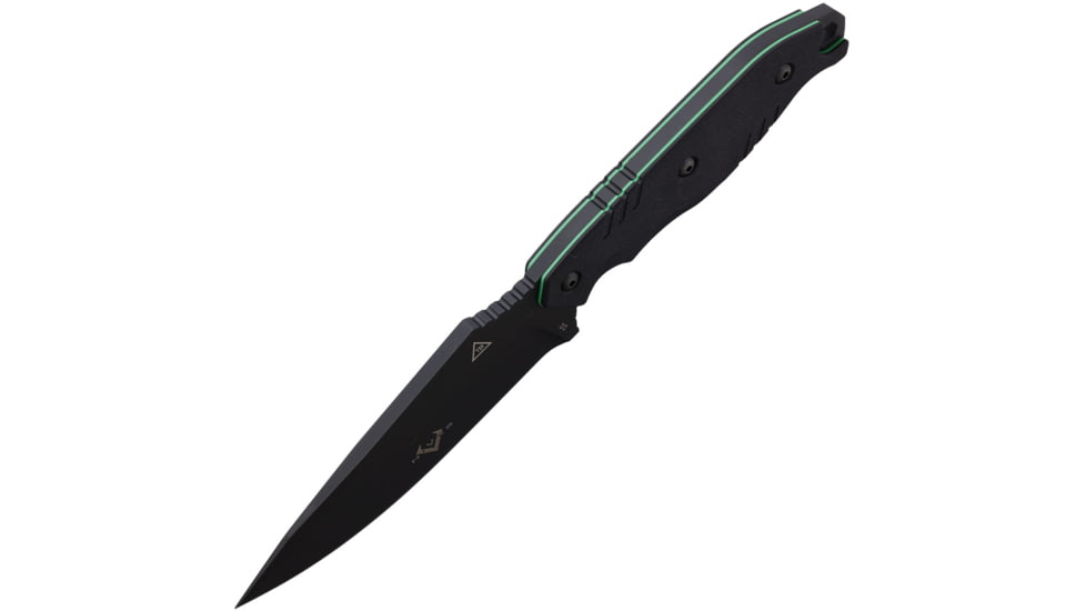 V NIVES Trailblazer Black Fixed Blade Knife, 10.13in Overall, 5in Black PVD Coated D2 Tool Steel Clip Point Blade, Black G10 Handle, Black Injection Molded Belt Sheath, VFB25GPBBK