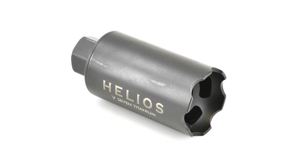 V Seven Helios Linear Compensator 1/2 X 28 For 5.56, DLC, Black Finish, MBHE 556 BLK