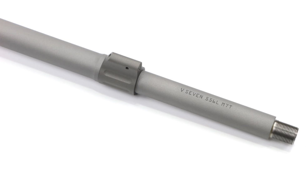 V Seven Lightwieght Match Barrel, 5.56, 18in, 1-7 twist, 1/2X28 Thread, Standard Only No Fluting Option, Stainless Steel, 18, 556M7T 18L