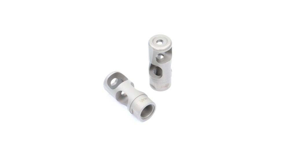 V Seven Muzzle Brake 1/2 X 28 Threads For 556, Satin Stainless MB-SS-5.56