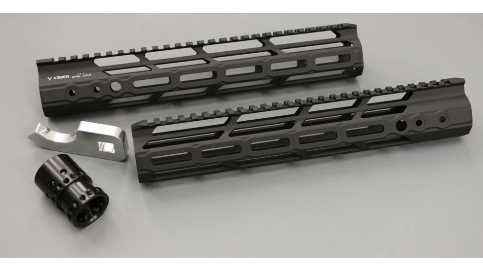 V Seven Ultra-Light Handguard, AR-15, M-LOK, 10 inch, Lithium Aluminum Alloy 2099, Black, ULIGHT 10ML