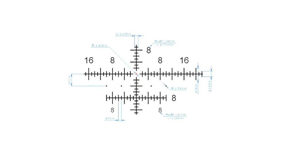 Valdada Crusader-2 Rifle Scope, 5-40x56, 40mm, First Focal Plane, MOA/MOA, 1/8 Turrets, Xtreme X1 Illum, Black, VAL-T scope 20-1
