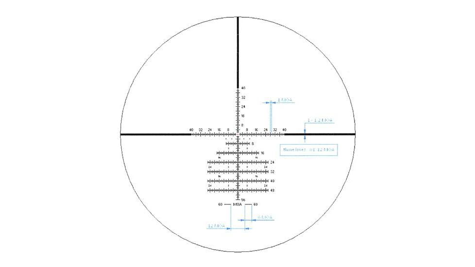 Valdada Crusader-2 Rifle Scope, 5-40x56, 40mm, First Focal Plane, MOA/MOA, 1/8 Turrets, Xtreme X1 Illum, Black, VAL-T scope 20-1