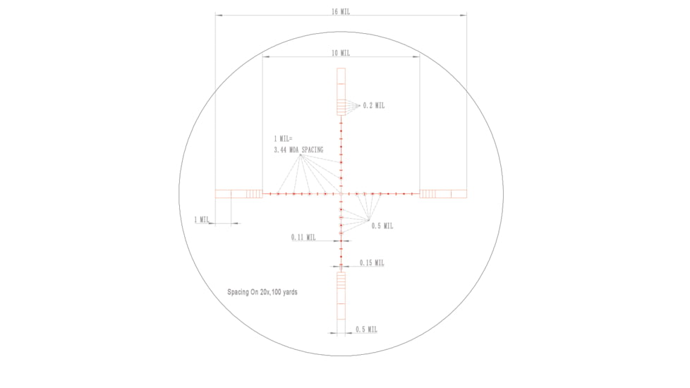 Valiant Optics Zephyr Rifle Scope, 5-20x50mm, 30mm Tube, SF SIR 20x 1/2 Mil-Dot Red/Green Illuminated Reticle, Black, VL2303