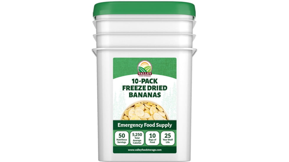 Valley Food Storage Freeze Dried Bananas, Single Bag, emergency-preparedness-freeze-dried-bananas