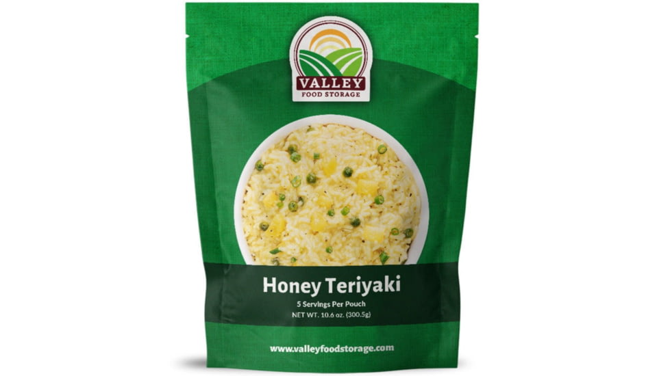Valley Food Storage Honey Teriyaki, 10.6 oz, 5 Servings, Natural, 1 Pouch, V605