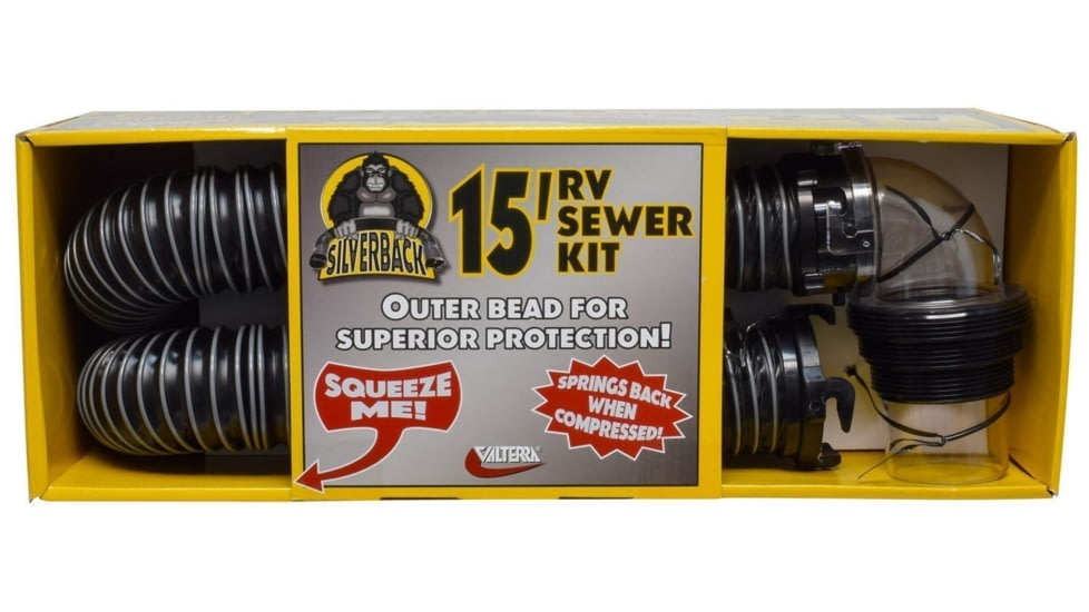 Valterra Back Sewer Hose Kit - 15ft, Silver, 15ft, D04-0650