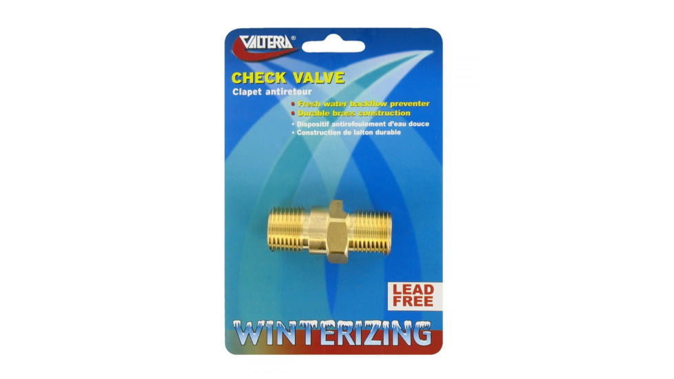 Valterra Brass 1/2in.Check Valve MPT x MPT, Carded, P23415LFVP