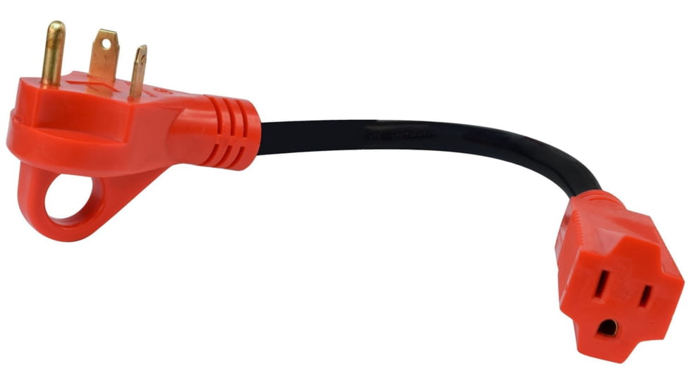 Valterra Mighty Cord 12in Adapter Cord w/ Handle - 30Am - 15Af, Carded, Red, A10-3015HVP