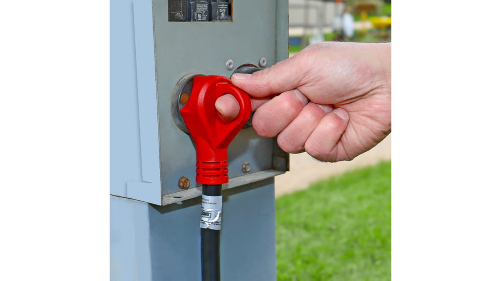 Valterra Mighty Cord 90 deg LED Detachable 30 Amp Power Cord w/ Handle, Red, 25ft, A10-3025ED90