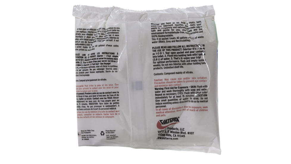 Valterra Odorlos Holding Tank Treatment, 4oz., Pack of 10, V77011