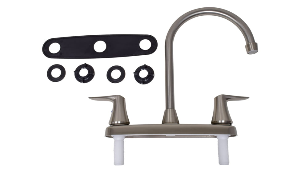 Valterra Pf221403 Faucet 8in Deck Brushed Nickel Hi Arc Spout 2 Handle, PF221403