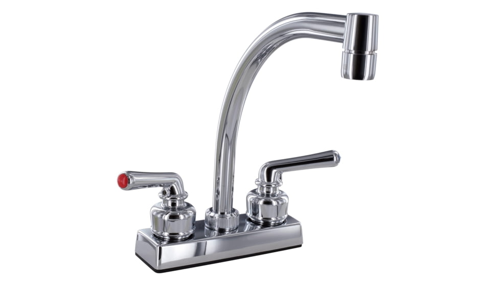 Valterra Phoenix LEDge-Mount 4in Kitchen Faucet - High Arc Tubular Spout, Chrome, PF211307