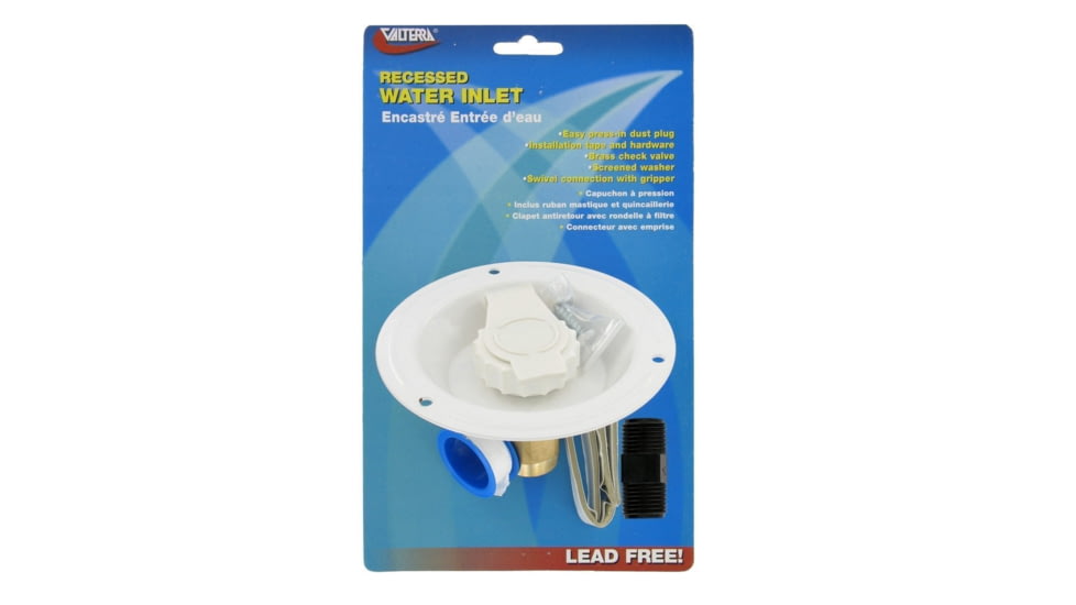 Valterra Recessed Water Inlet - Fpt, Carded, White, A01-0176LFVP