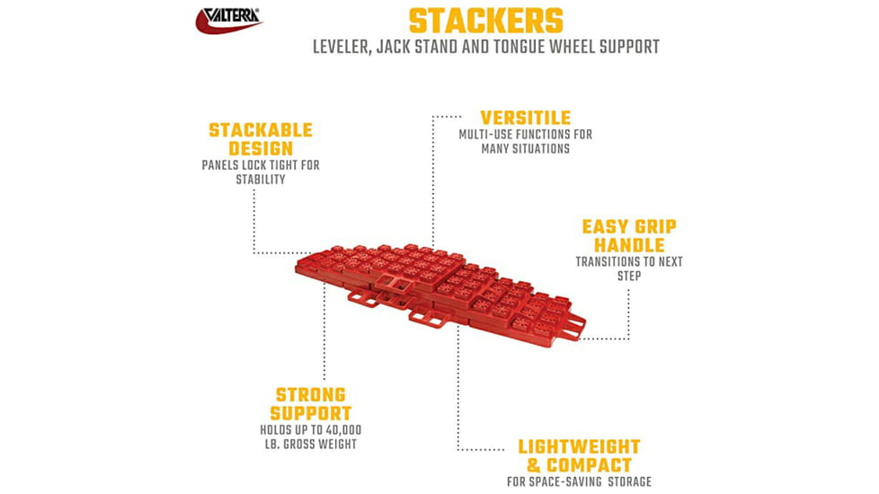 Valterra Stackers Leveler/Jack Pad With Carry Bag, Pack of 10, A10-0920