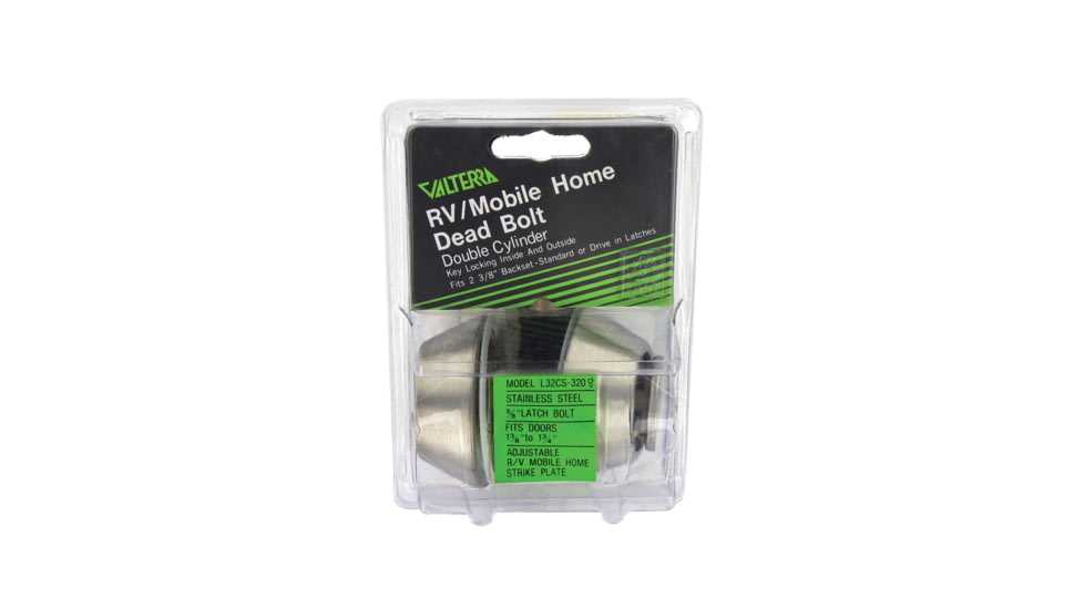 Valterra Stainless Steel Double 5/8in Throw Cylinder Deadbolt Lock Deadbolt, L32CS3208