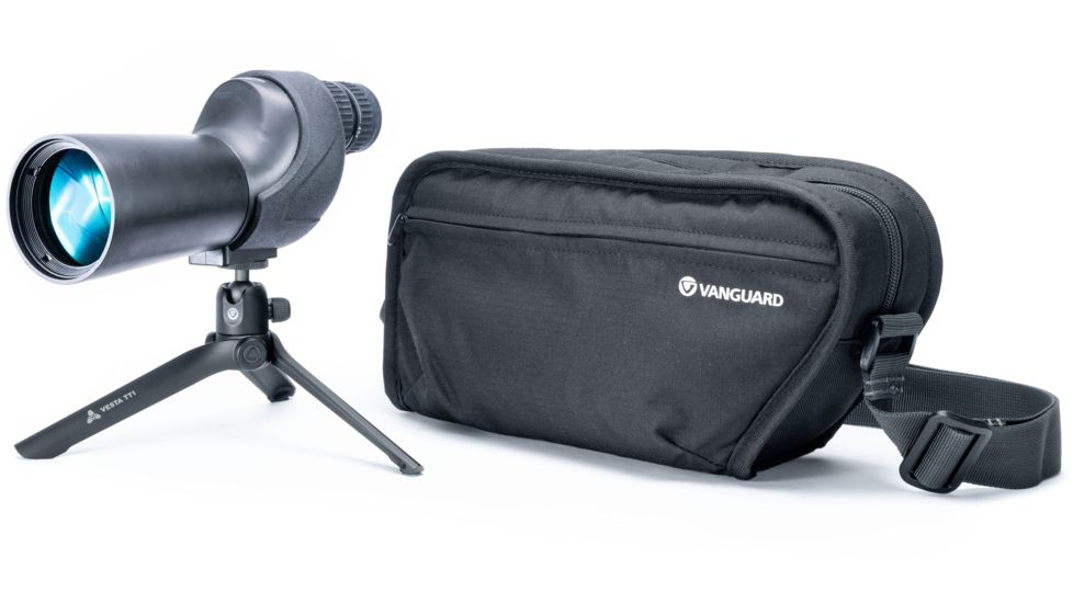 Vanguard Vesta 350S 12-45x50mm Straight Spotting Scope Kit w/ Tabletop Tripod and Soft-Sided Carrying Bag, Black, Vesta 350S