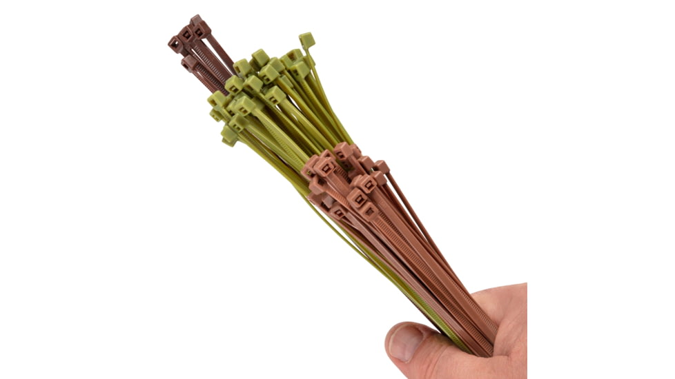 Vanish Hunting Blind Nylon Cable Ties, Assorted 100-Pack, Green/Brown/Tan, 15823