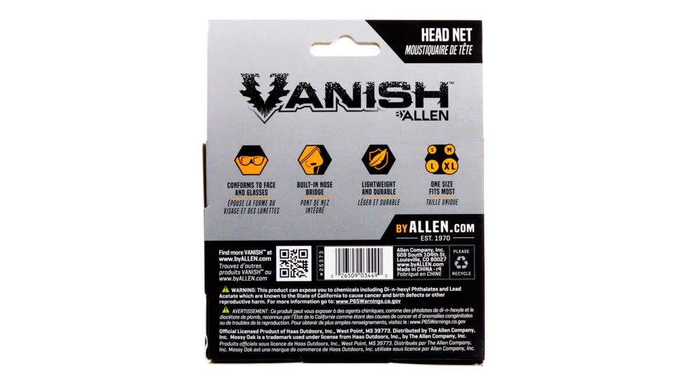 Vanish Visa Form Camo Hunting Head Net, Mossy Oak Break-Up Country Camo, Full, 25373