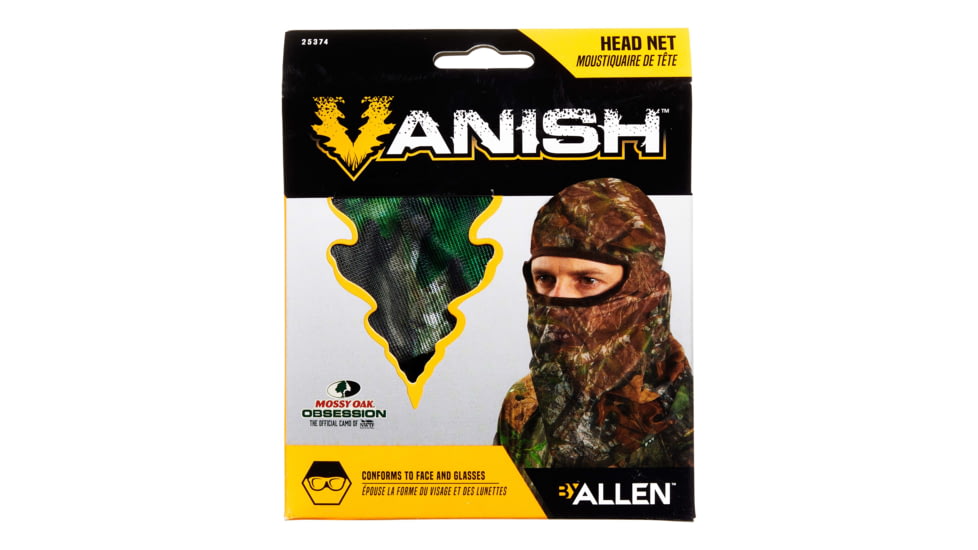Vanish Visa Form Camo Hunting Head Net, Mossy Oak Obsession Camo, Full, 25374