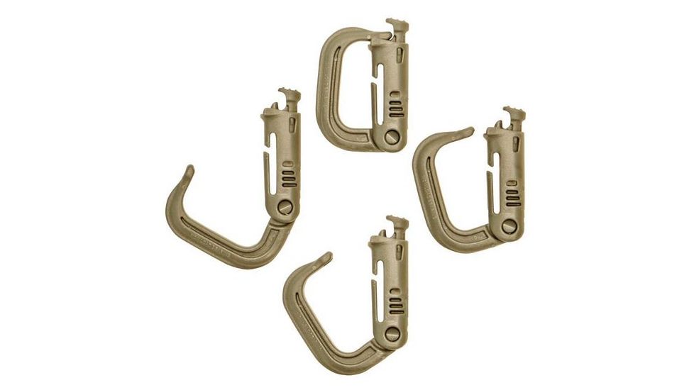 Vanquest Gear GRIMLOC Locking D-Ring - 4 Pack, Coyote Tan, Small 99GRMLX4-CT