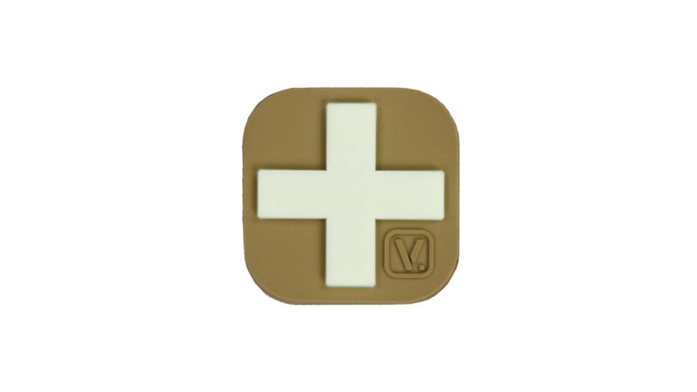 Vanquest Gear Medical Cross - Glow In The Dark Patch, Coyote Tan, 9ZMDCR-100-CT-GITD