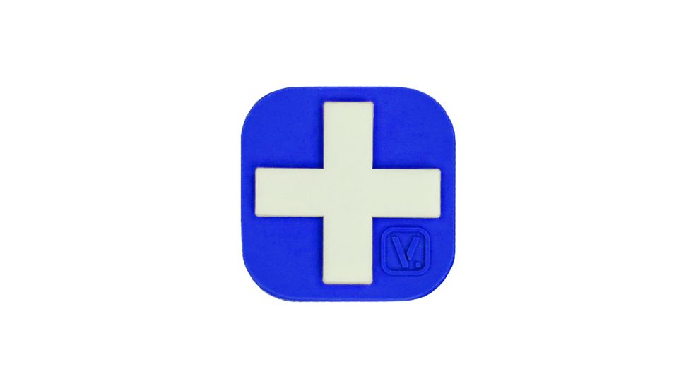 Vanquest Gear Medical Cross, Super-Lumen, Glow In The Dark Patch, 1 x 1in, Blue, Small 9ZMDCR-100-BLU-GITD