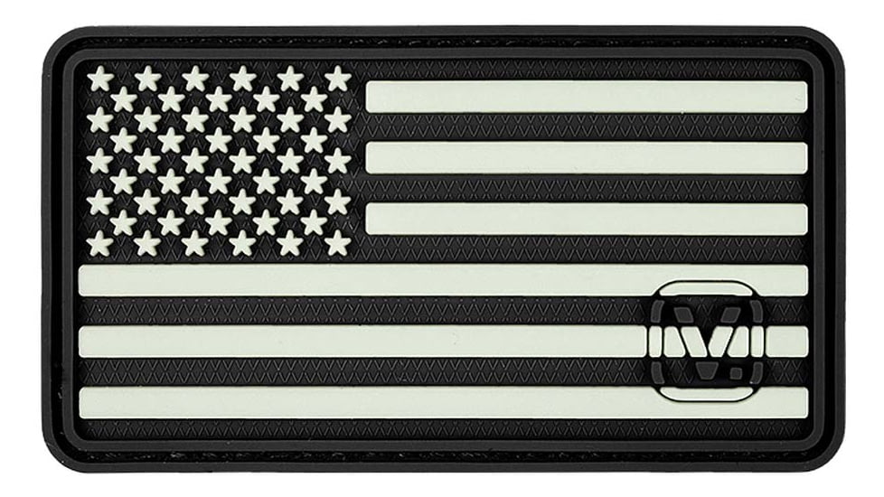 Vanquest Gear US Flag / Left-Star - Glow In The Dark Patch, Black, 9ZUSFGL-275-BK-GITD