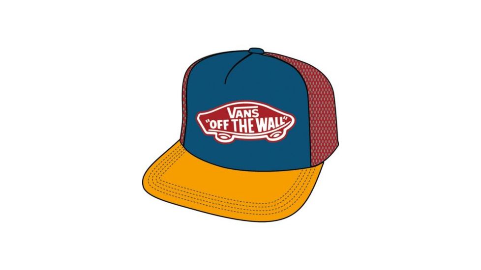 Vans Beach Girl Trucker Hats - Womens, Blue Sapphire-Zinnia, One Size, VN000H5LUVT-OS-OS