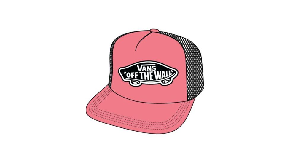 Vans Beach Girl Trucker Hats - Womens, Strawberry Pink, One Size, VN000H5LUV6-OS-OS