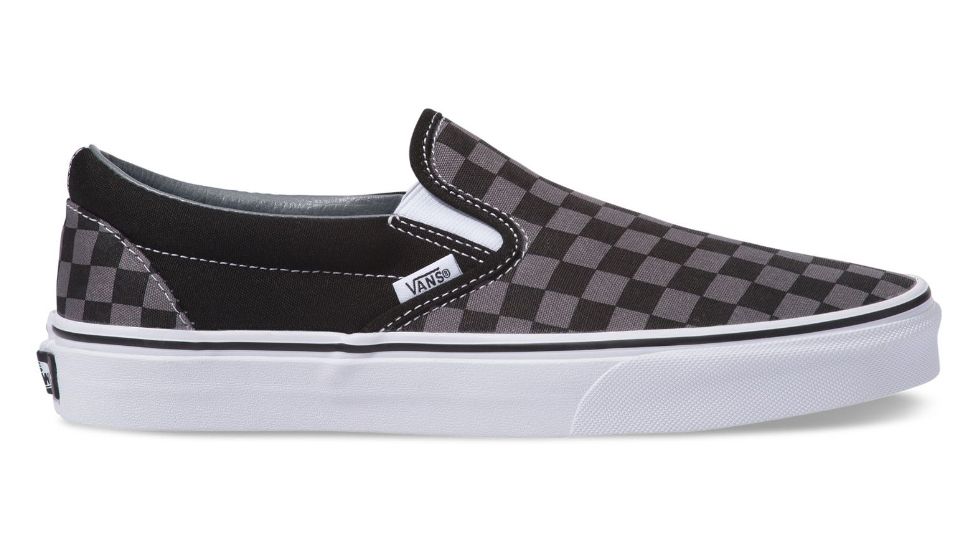 Vans Classic Checkerboard Slip-On Shoes, 7 US M/8.5 US W, Black/Pewter Checkerboard, VN000EYEBPJ-7 US/8.5 US