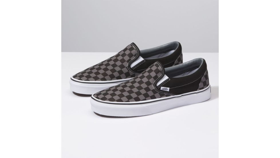 Vans Classic Checkerboard Slip-On Shoes, 7 US M/8.5 US W, Black/Pewter Checkerboard, VN000EYEBPJ-7 US/8.5 US