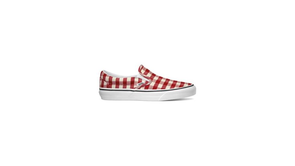 Vans Classic Slip-On Casual Boot, Gingham Racing Red/True White, 5 US, VN0A38F7VDY-5 US/6.5 US
