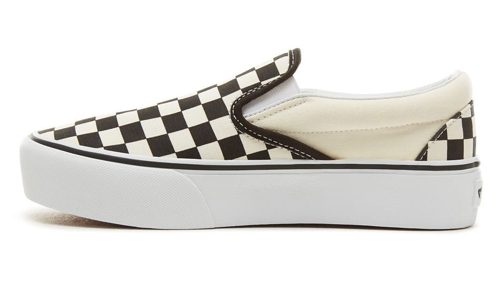 Vans Classic Slip-On Platform, Black and White Checkerboard, 5, VN00018EBWW-BWW-5