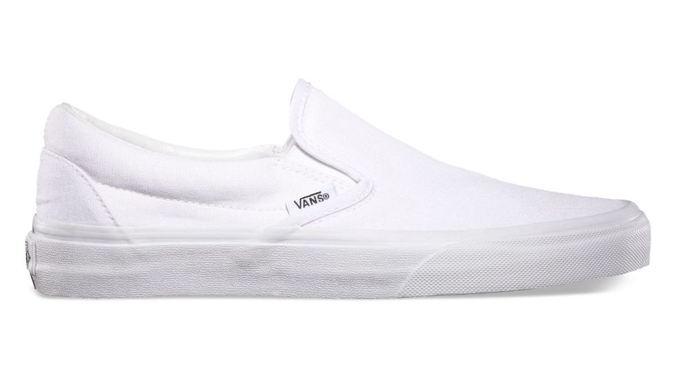 Vans Classic Slip-On Shoes, 7 US M/8.5 US W, True White, VN000EYEW00-7 US/8.5 US