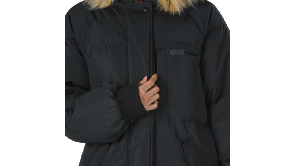 Vans Pullman Faux Fur Puffer MTE Jacket - Womens, Black, Medium, VN0A3T8HBLK-Medium