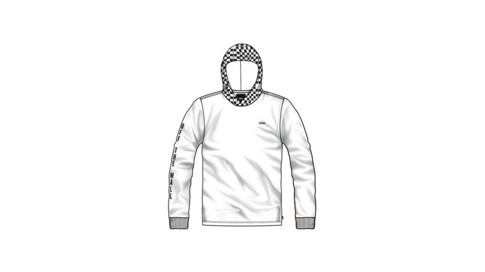 Vans Van Doren Hooded Tee Sweater - Mens, White-Checkerboard, Small, VN0A36ZPTDC-Small
