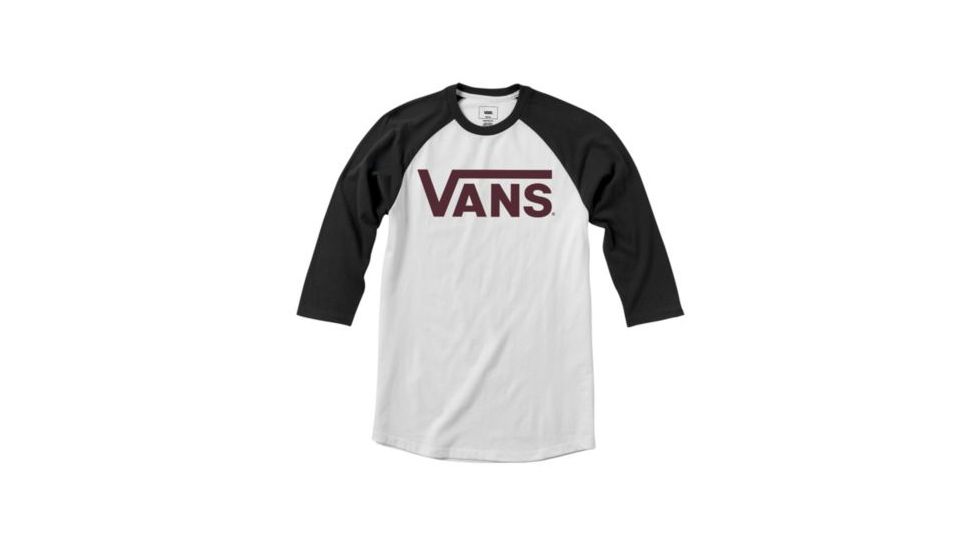Vans Vans Classic Raglan T-Shirt - Mens, White/Black/Port Royale, Small, VN0002QQWV5-Small