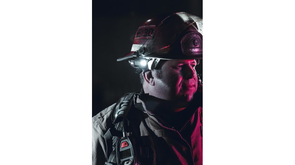 Vantage II Helmet Flashlight, 350 Lumens w/fire helmet mount, CR123A lithium battery