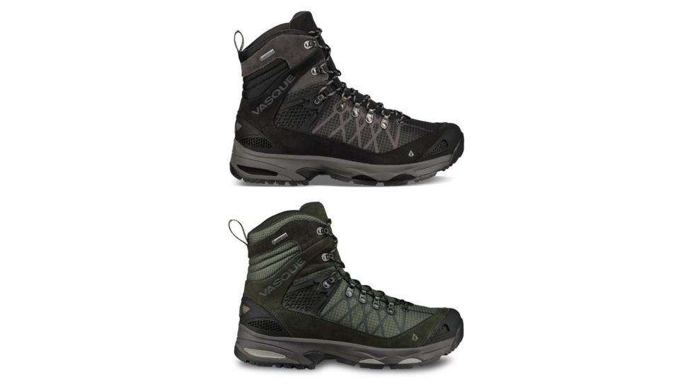 Vasque Saga GTX Backpacking Boots - Men's, Black/Magnet, Dusty Olive/Beluga