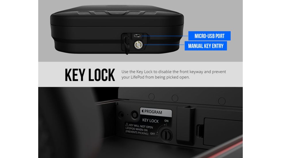 Vaultek Safe LifePod Rugged Airtight Weather Resistant Storage with Built-in Lock, Covert Black VLP1.0-BK